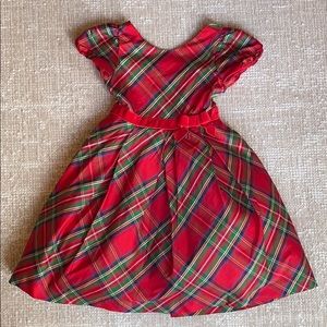 Janie and Jack red Christmas plaid dress, size 5